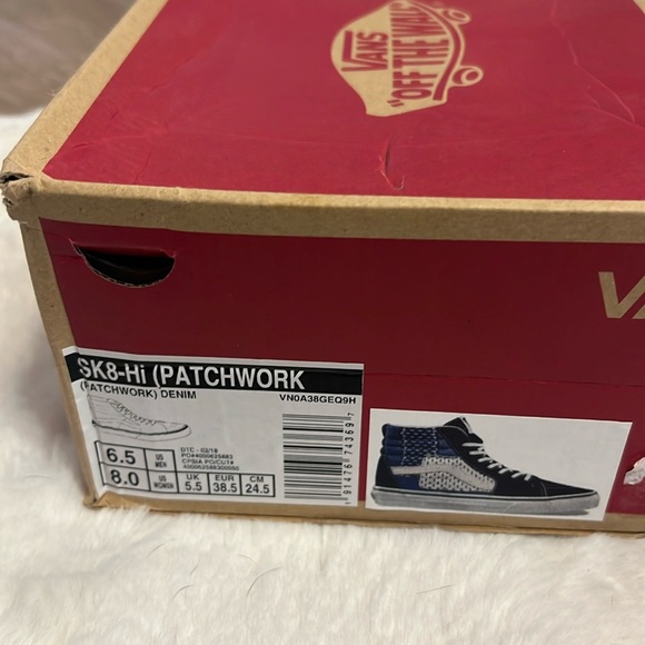 RARE Vans Sk8-Hi Denim Patchwork Sneakers - Picture 2 of 12